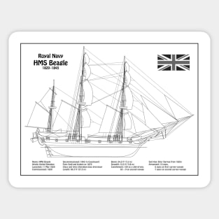 Charles Darwin HMS Beagle Tall Ship - BDL Sticker